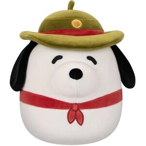 NWT SQUISHMALLOWS Peanuts Snoopy Beagle Scout Plush Toy Hat Scarf Stuffed Animal